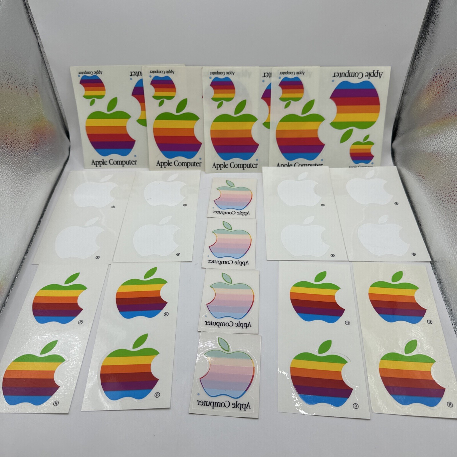 Vintage 1980s Apple Computer Logo Stickers Decals Lot Of 16 #B