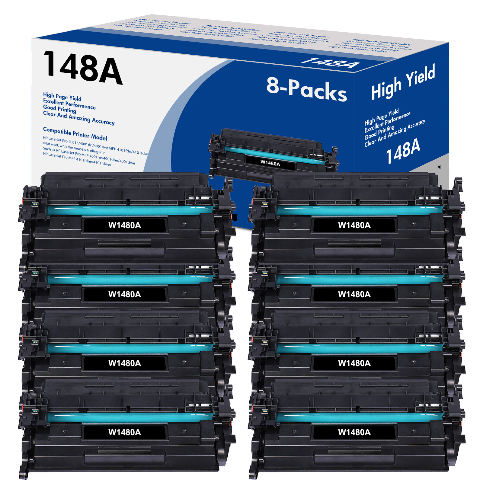 [NO CHIP]W1480A Toner Cartridge for HP LaserJet Pro 4001dn 4001n MFP 4101fdw LOT