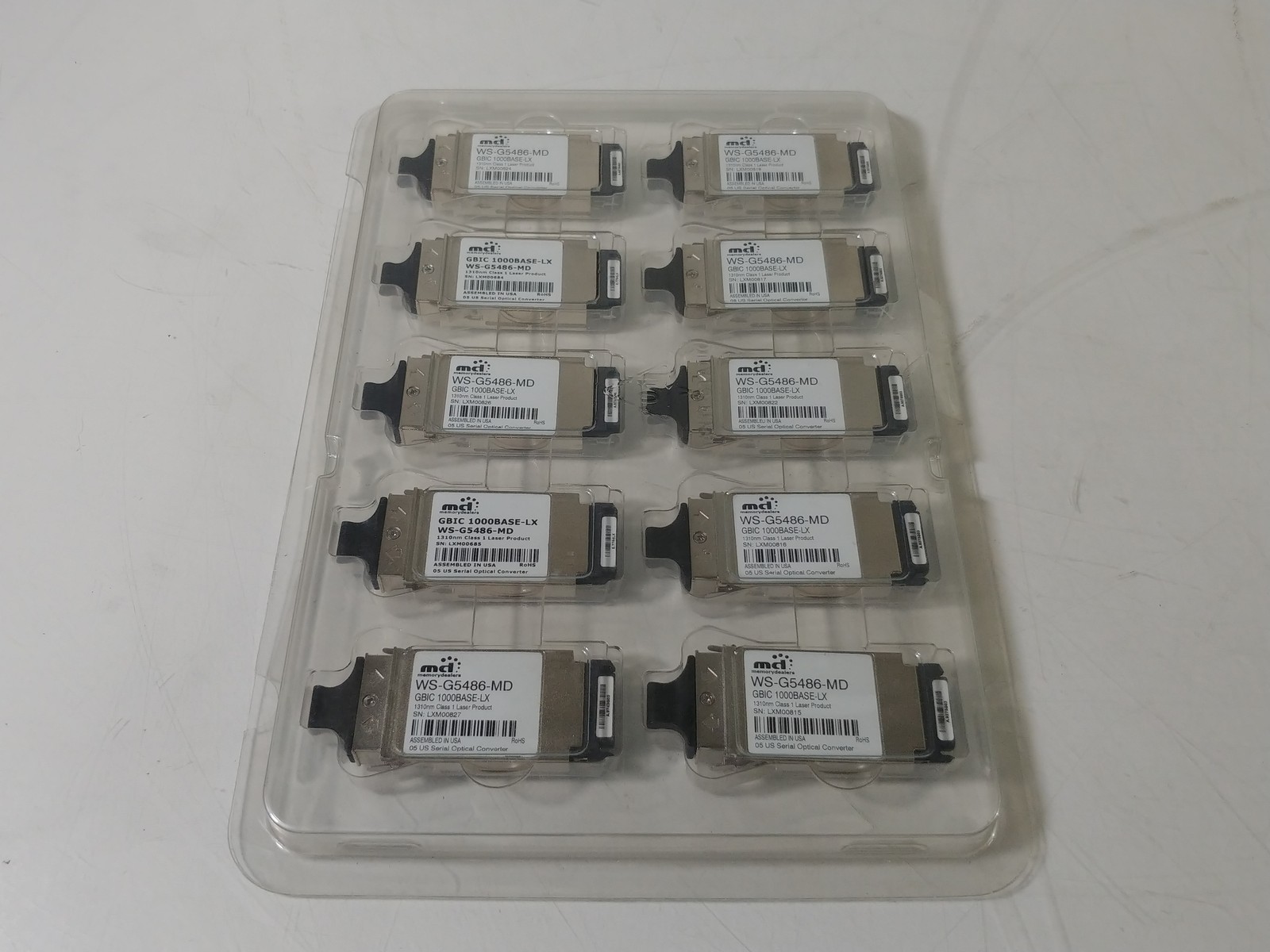 Memory Dealers WS-G5486-MD 1000Base-LX GBIC Fiber Transceiver Module - 10 Pack
