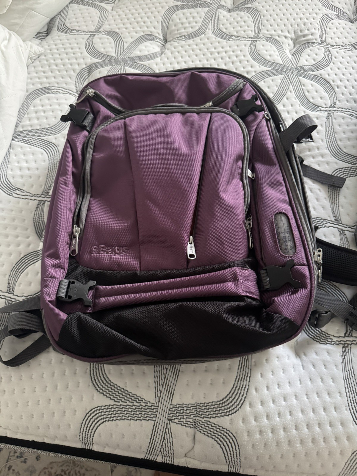 eBags Nylon Laptop Backpacks 15 in Purple Padded Multi-Compartment