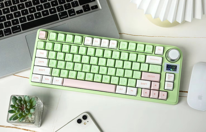 EPOMAKER TH80 X Wired/Wireless Mechanical Keyboard, Green Wisteria Linear Switch