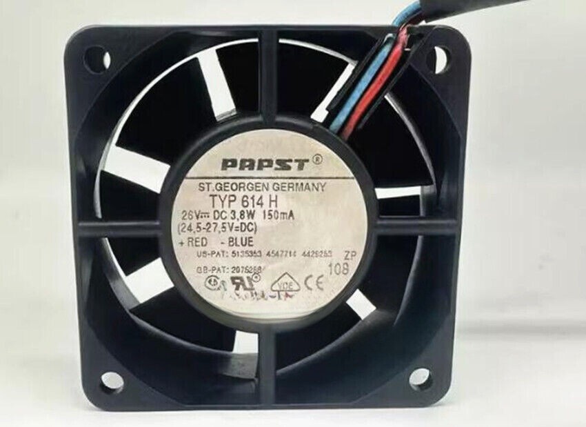 1PC PAPST 6025 TYP 614H DC26V 3.8W 150mA 6CM inverter cooling fan