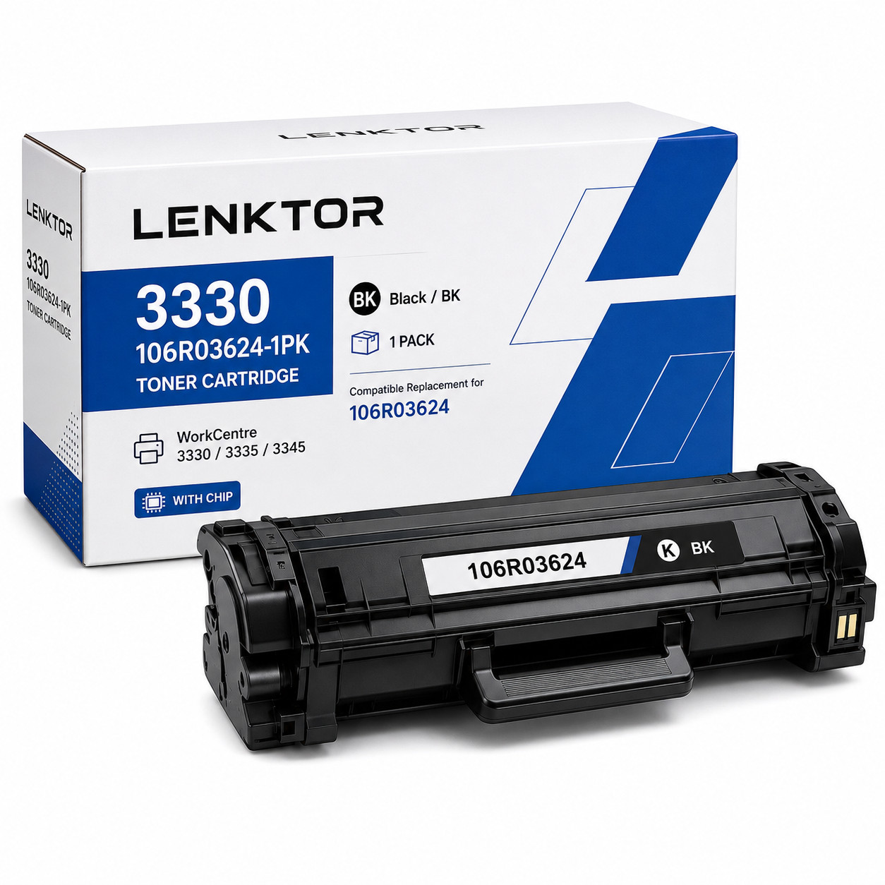 106R03624 1PK BK Compatible Toner for Phaser 3330/DNI WorkCentre 3335/DNIM 3345