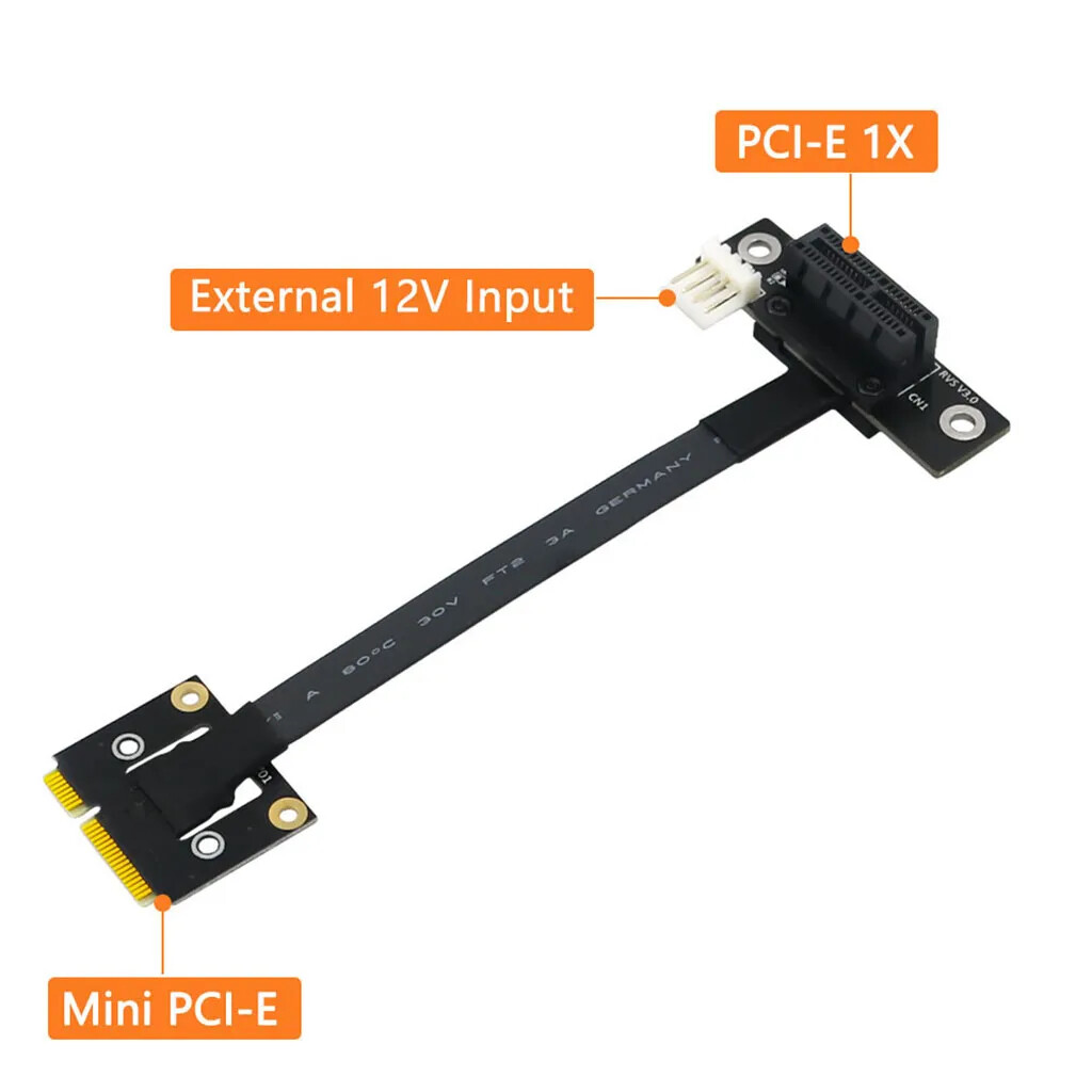 270­° PCIe mPcie to PCI-E 1X 4X 8X 16X Adapter Cable Riser for PCIE Tester