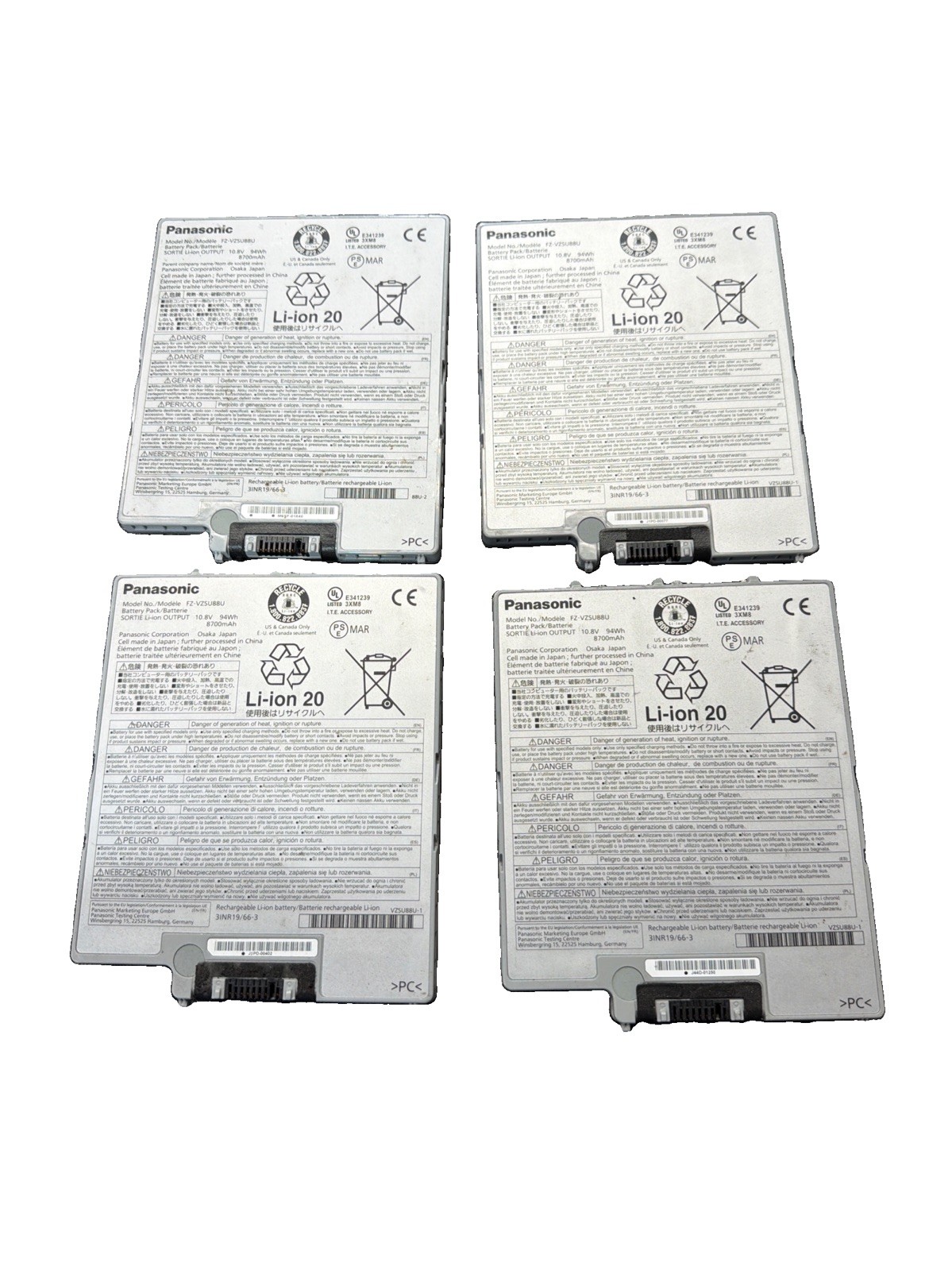 4 LOT - Panasonic FZ-VZSU88U Battery for ToughPad FZ-G1 8700mAh Extended Cell