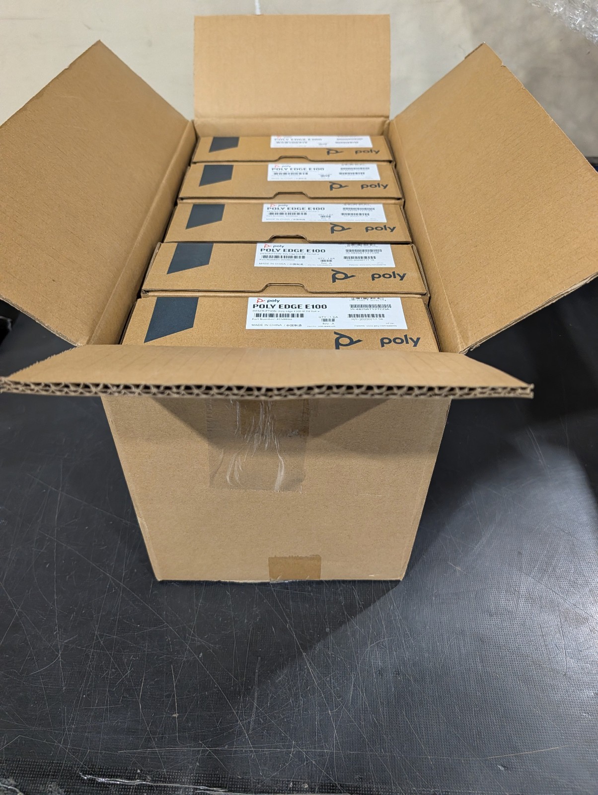 Lot of 5 NEW Poly Edge E100 POE IP Phones