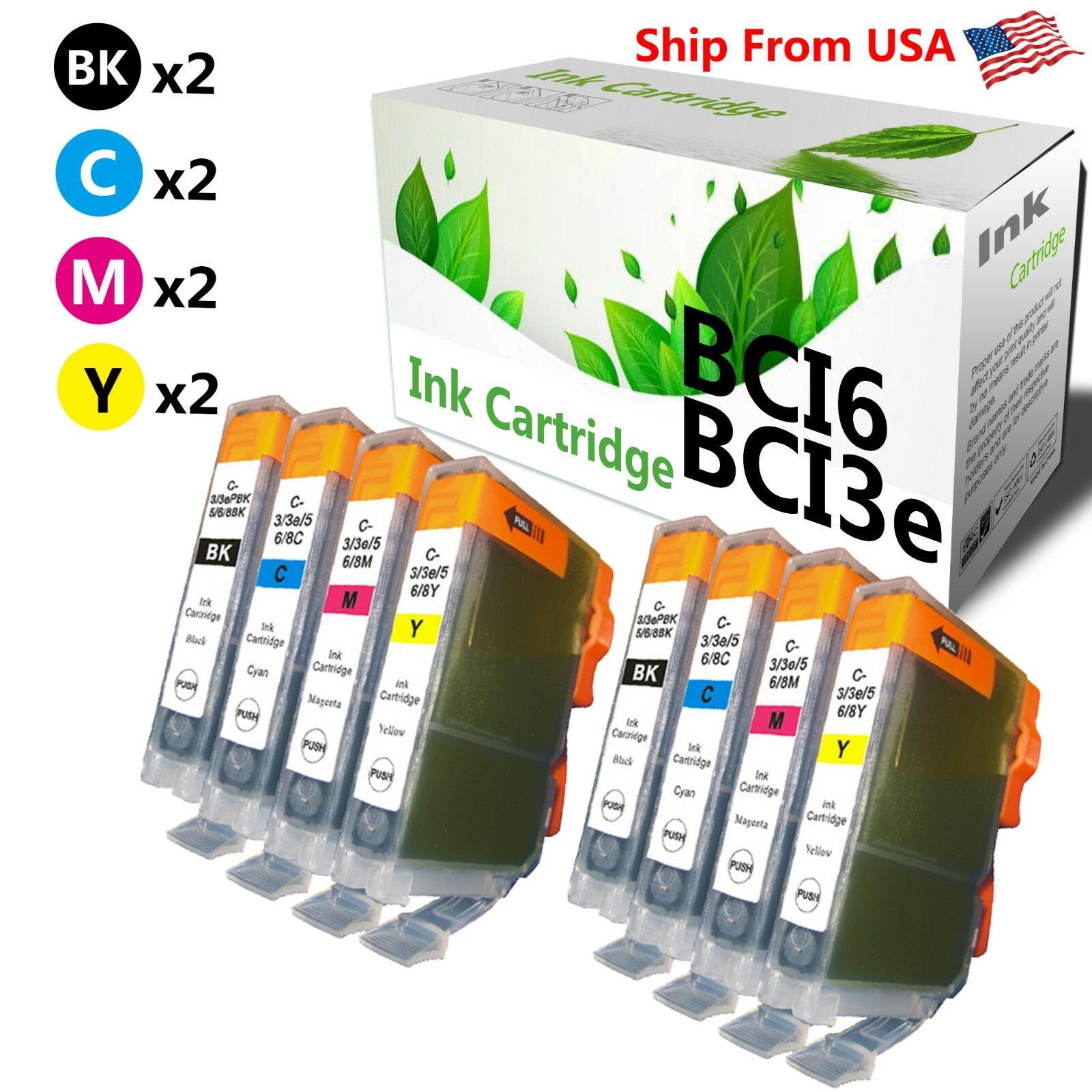 8pk BCI3e BCI6 ink set for PIXMA iP5000 PIXMA iP4000 PIXMA iP3000 Printer