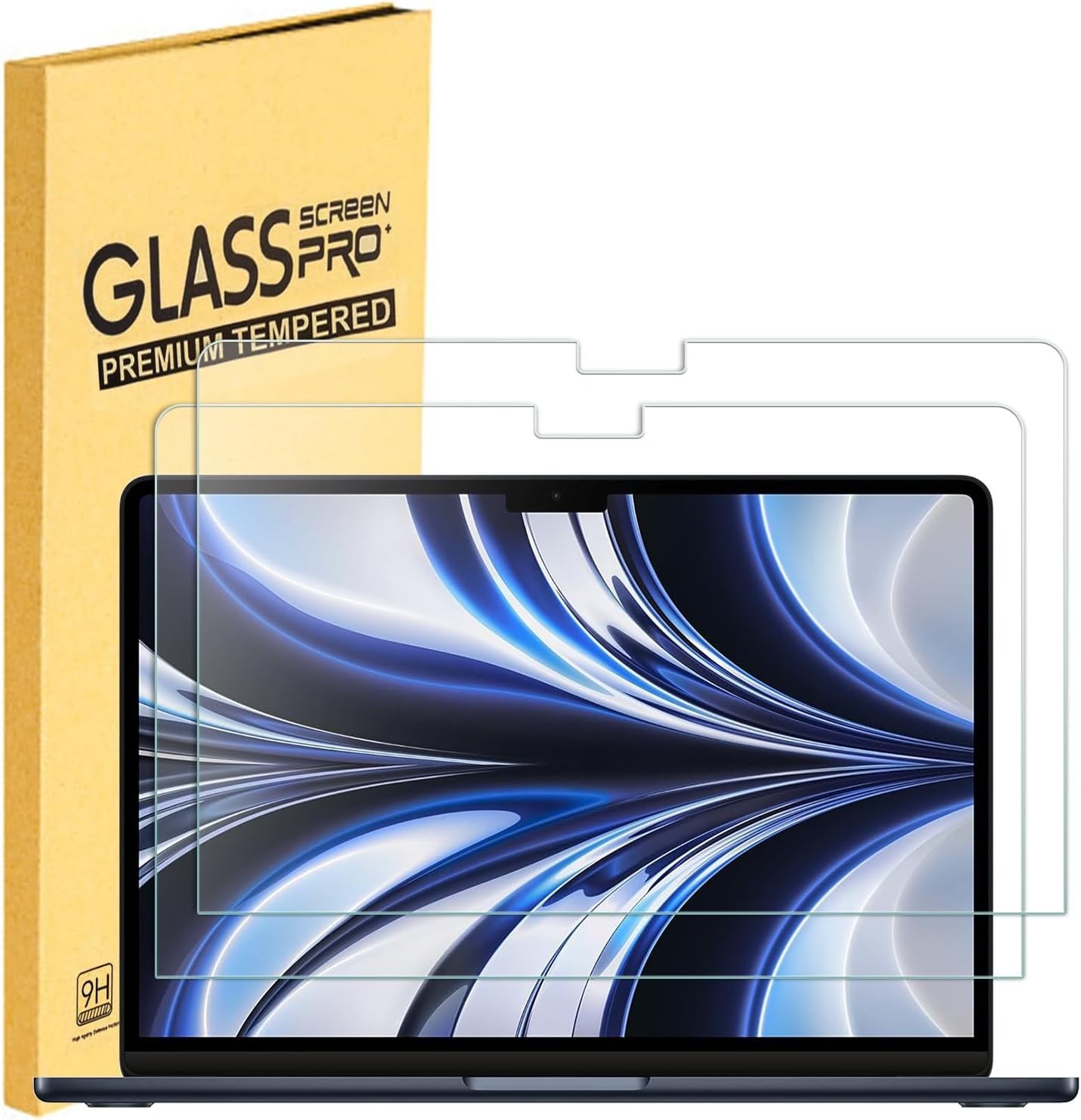 2 Pack Tempered Glass Screen Protector For Apple 2026 MacBook Air 13-inch Laptop