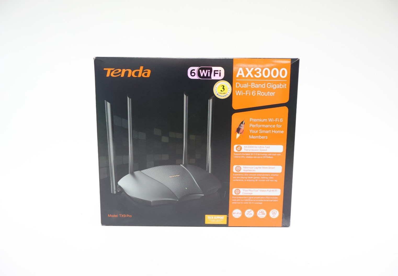 Tenda TX9 Pro AX3000 WiFi 6 Gigabit Dual Band Wireless Router 2.4GHz/5GHz