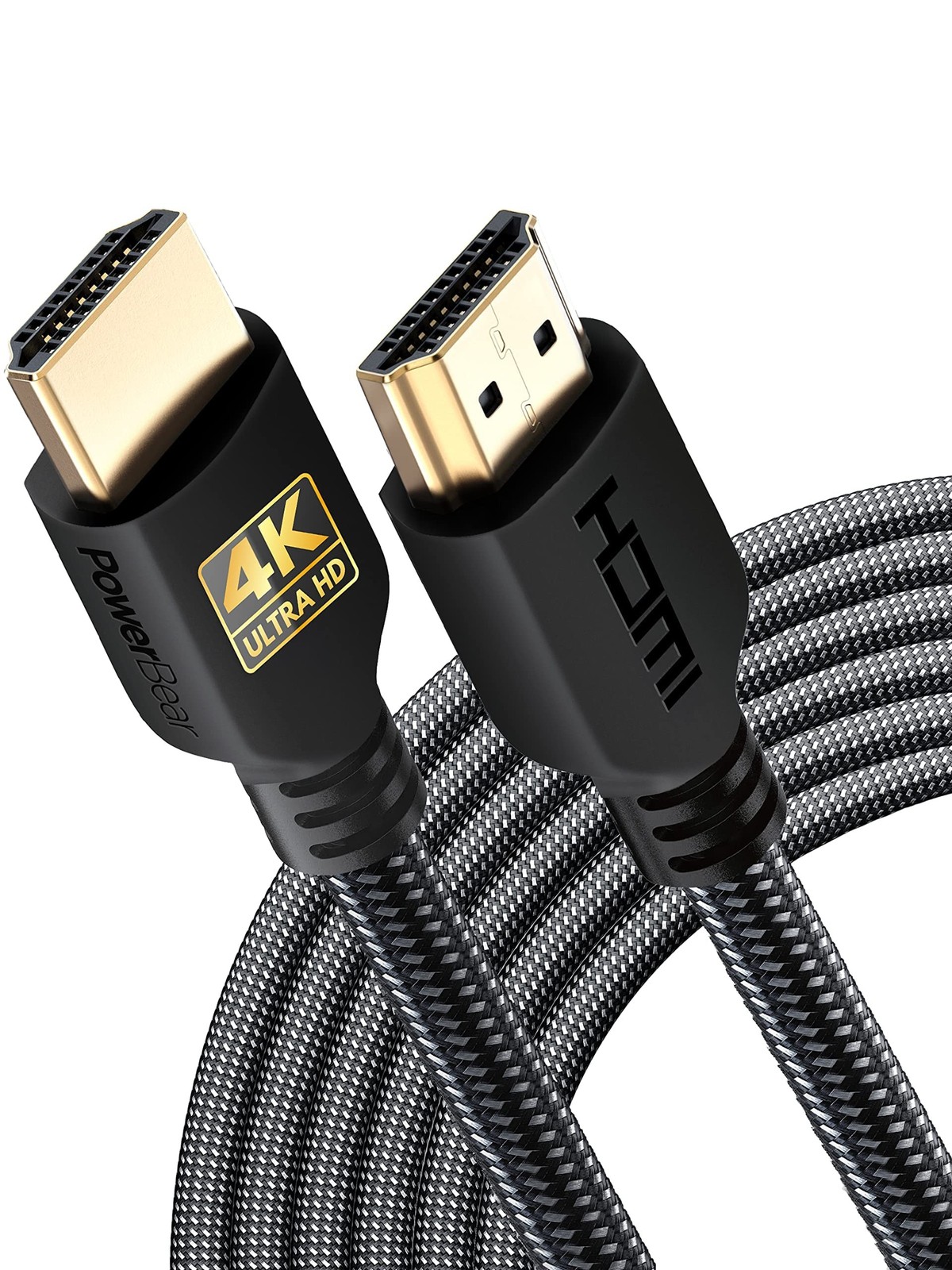 PowerBear 4K Long HDMI Cable 20 ft 2 Pack High Speed, Braided Nylon & Gold 1