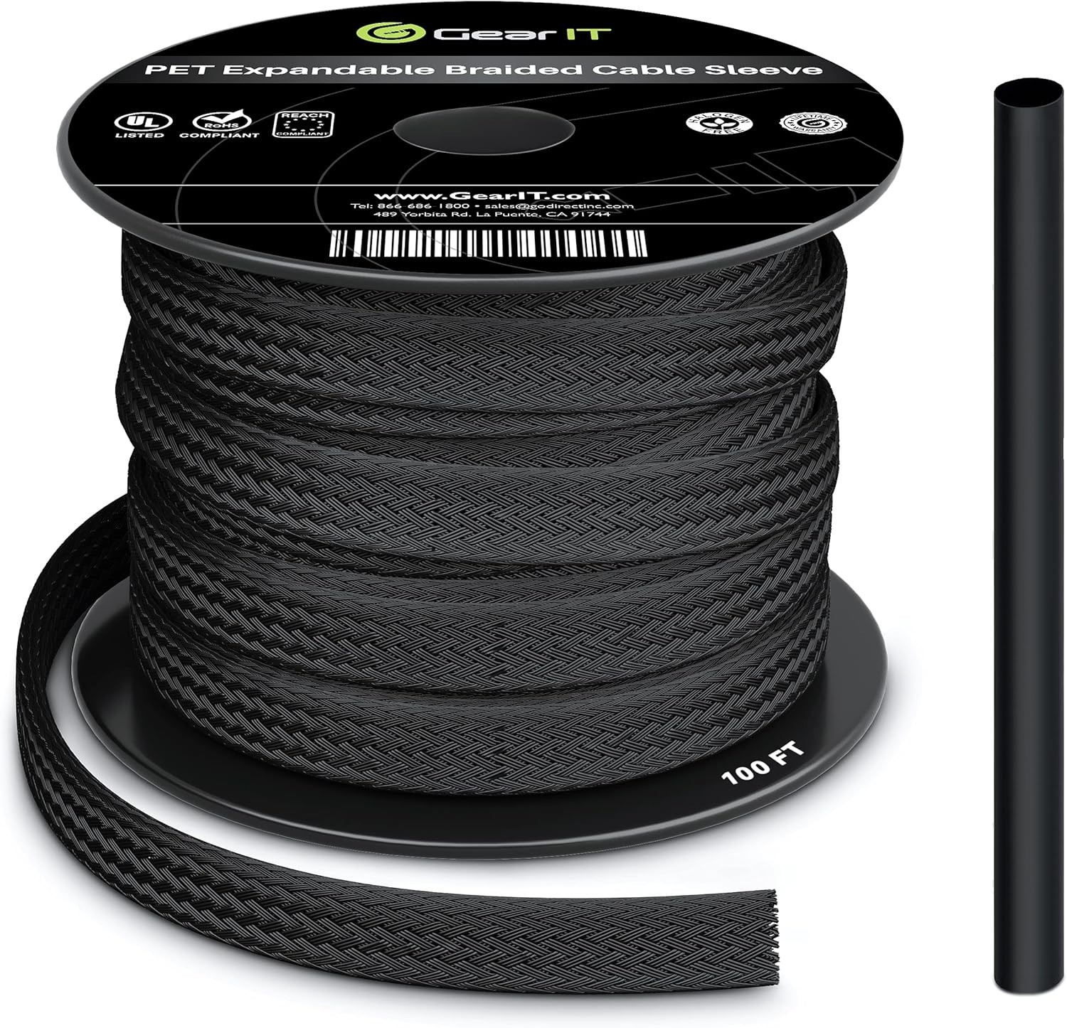 (100ft 1/4 Inch) PET Expandable Cable Management Sleeve Wire Loom Cord...