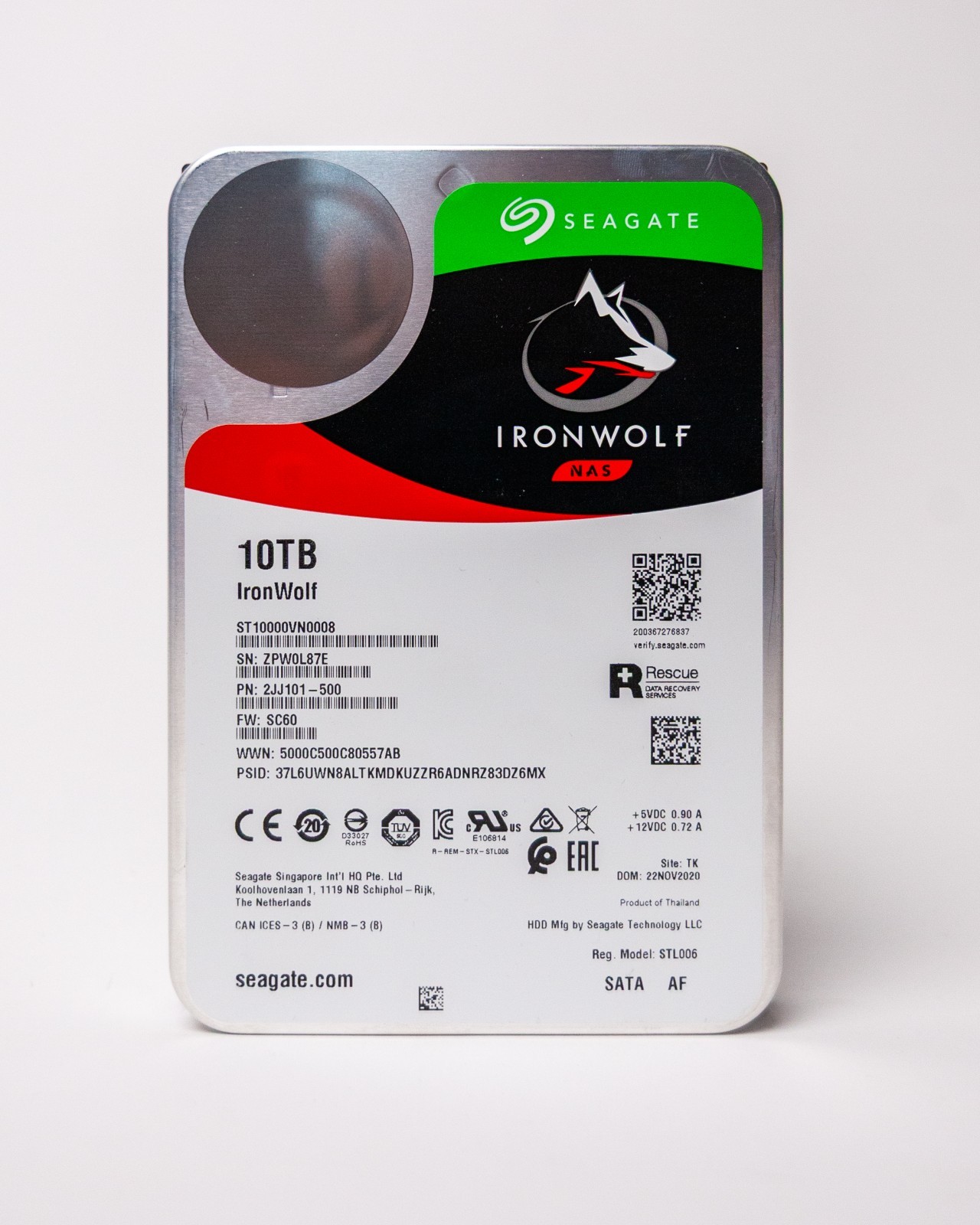 Seagate IronWolf 10TB NAS ST10000VN0008 29459hrs 0 Bad Sectors Tested