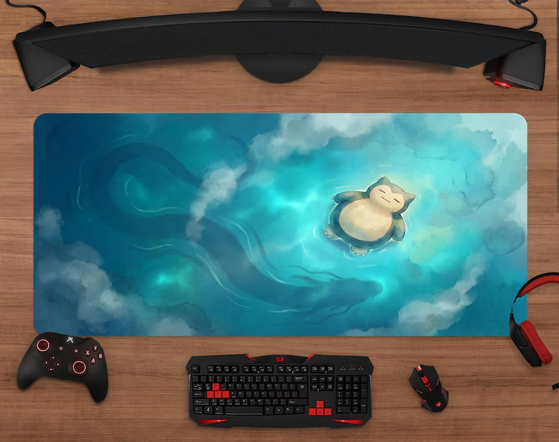 Snorlax Relaxing Mouse Pad Floating Pokém0n Scene with Gyarados Accessories AP38