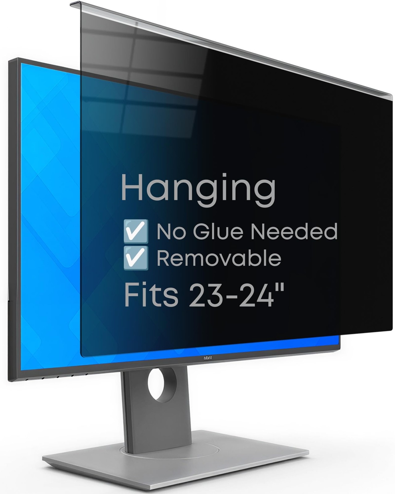Hanging Privacy Screen Protector for Monitor (Fits 23-24 Inch Frameless), 30