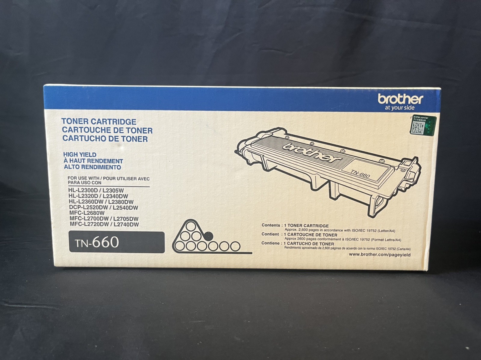 Brother TN660 TN-660 Toner Cartridge Black High Yield NEW - GENUINE OEM ORIGINAL