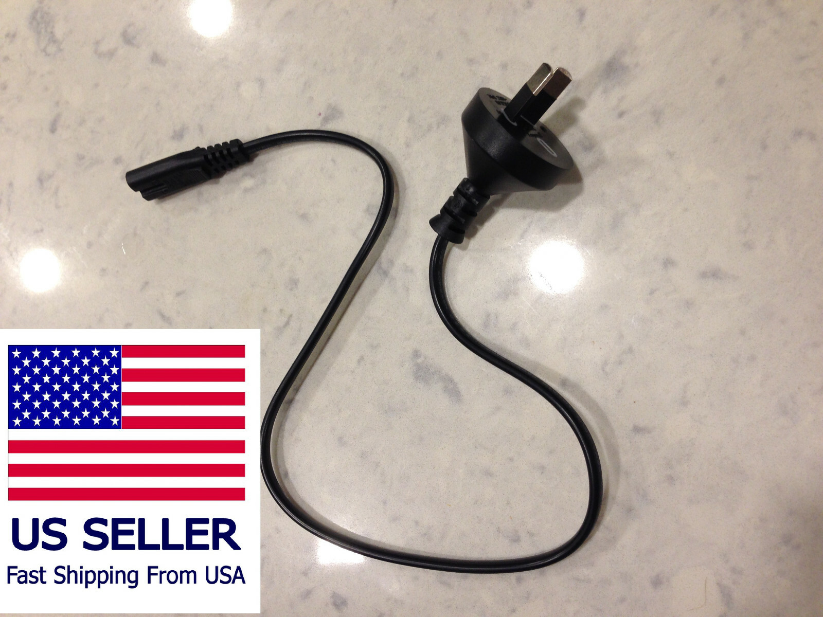 LOT Longwell 1ft 2 Prong 2 Pin Australian male to IEC-C7 Power Cord, LP-15A
