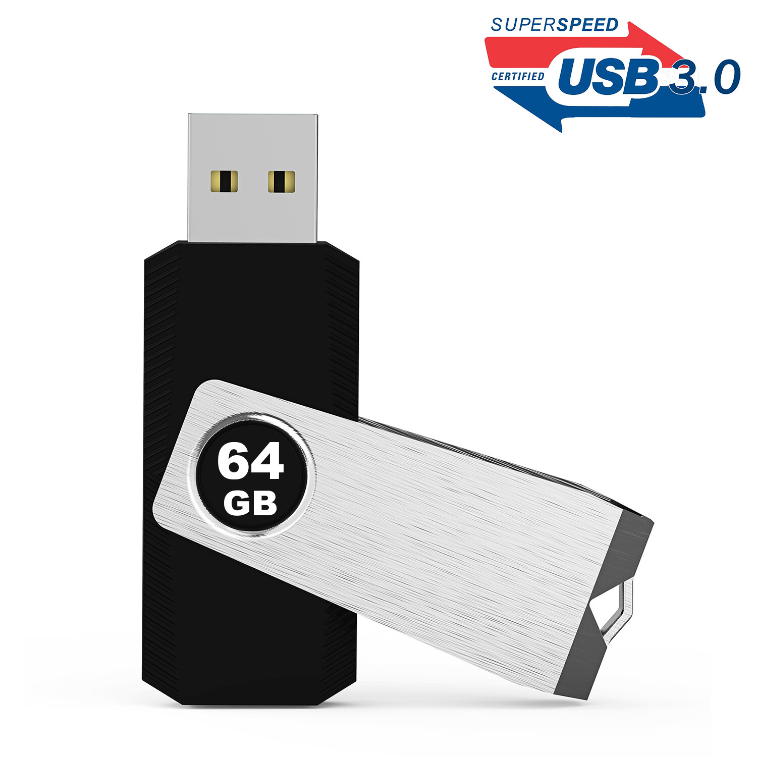 64GB Rotating USB 3.0 Flash Drive Memory Stick Storage Pen Thumb USB Flash Drive