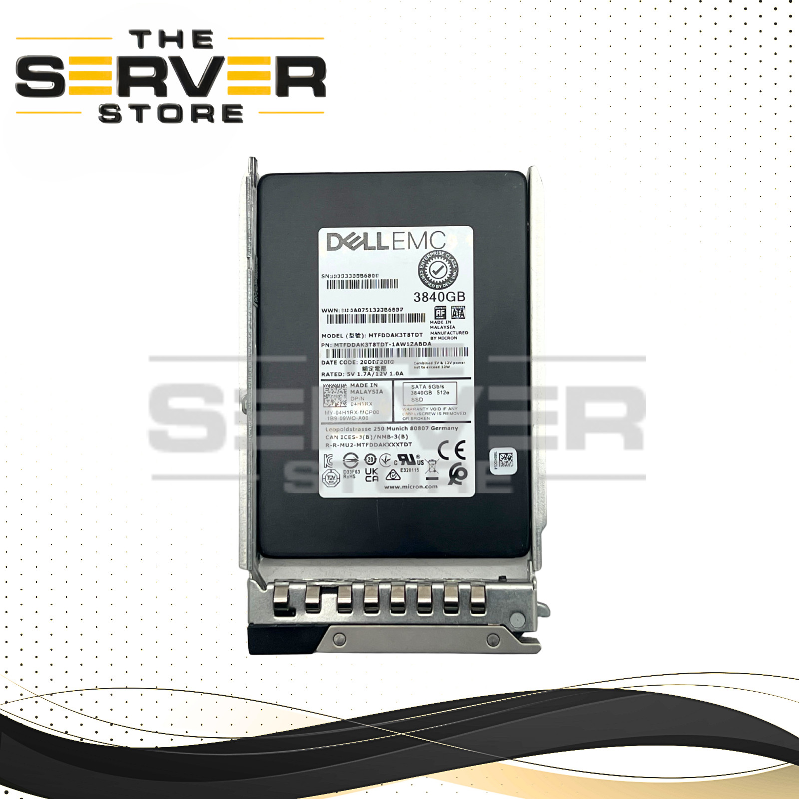 Dell 3.84TB SATA 6G MU 2.5" SED SSD 5300 MAX MTFDDAK3T8TDT (G15) 04H1RX 4H1RX