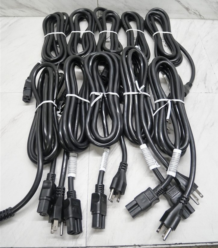 Lot of 10 NEW Genuine HPE HP 8121-0914 Notched C15 AC Power Cords 3-Prong