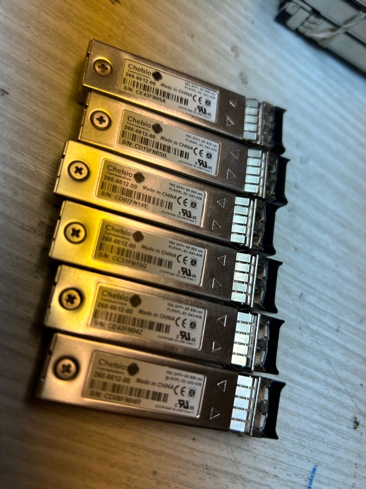 Lot of 109 Chelsio 260-0012-00 PLRXPL-SC-S43-42B 10GB SFP+ SR