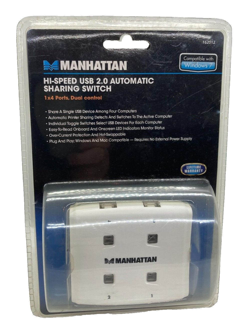 Manhattan Hi-Speed USB 2.0 Automatic Sharing Switch, 4 Ports