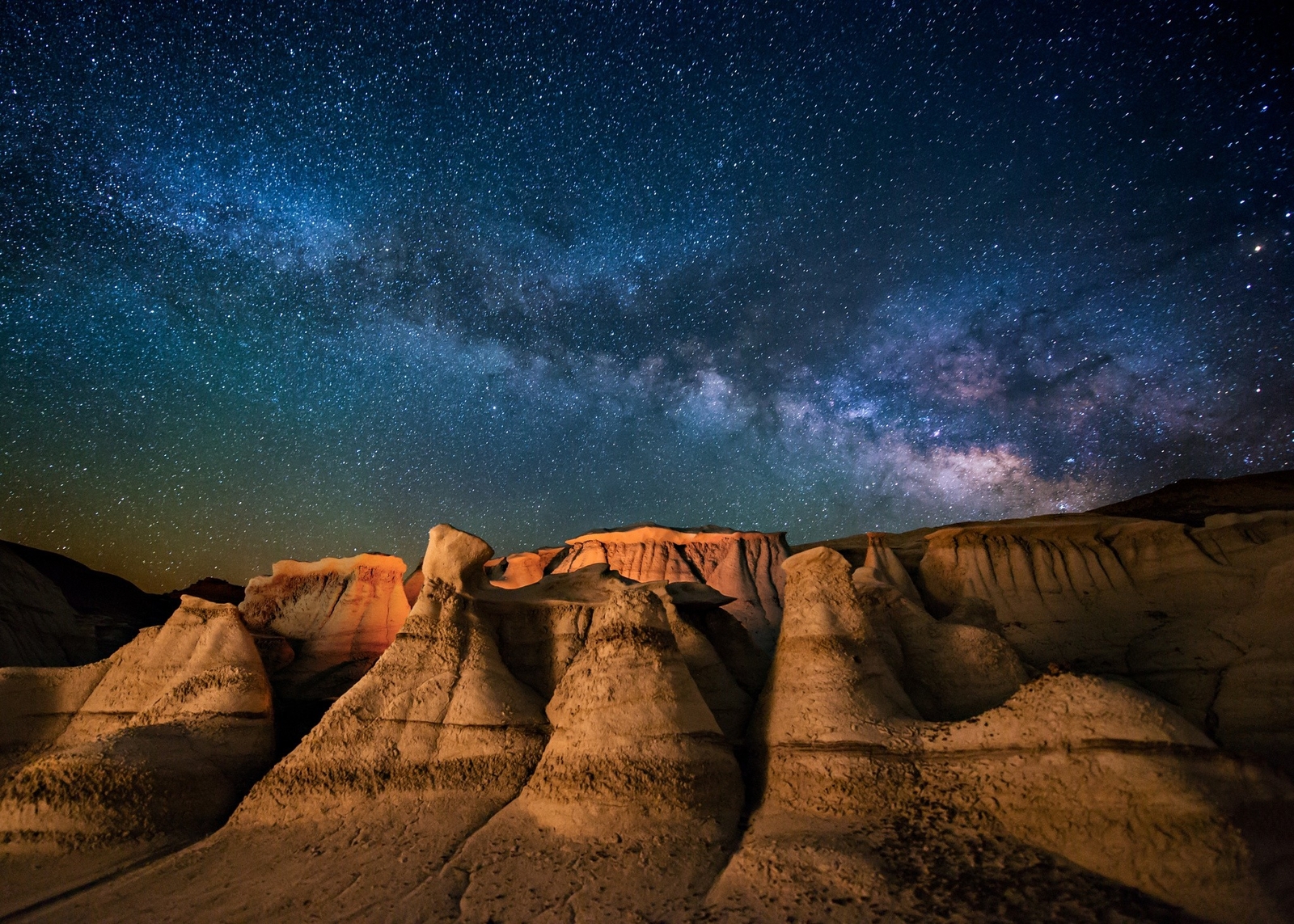 Landscape nature milky way galaxy starry night desert Custom Gaming Mat Desk