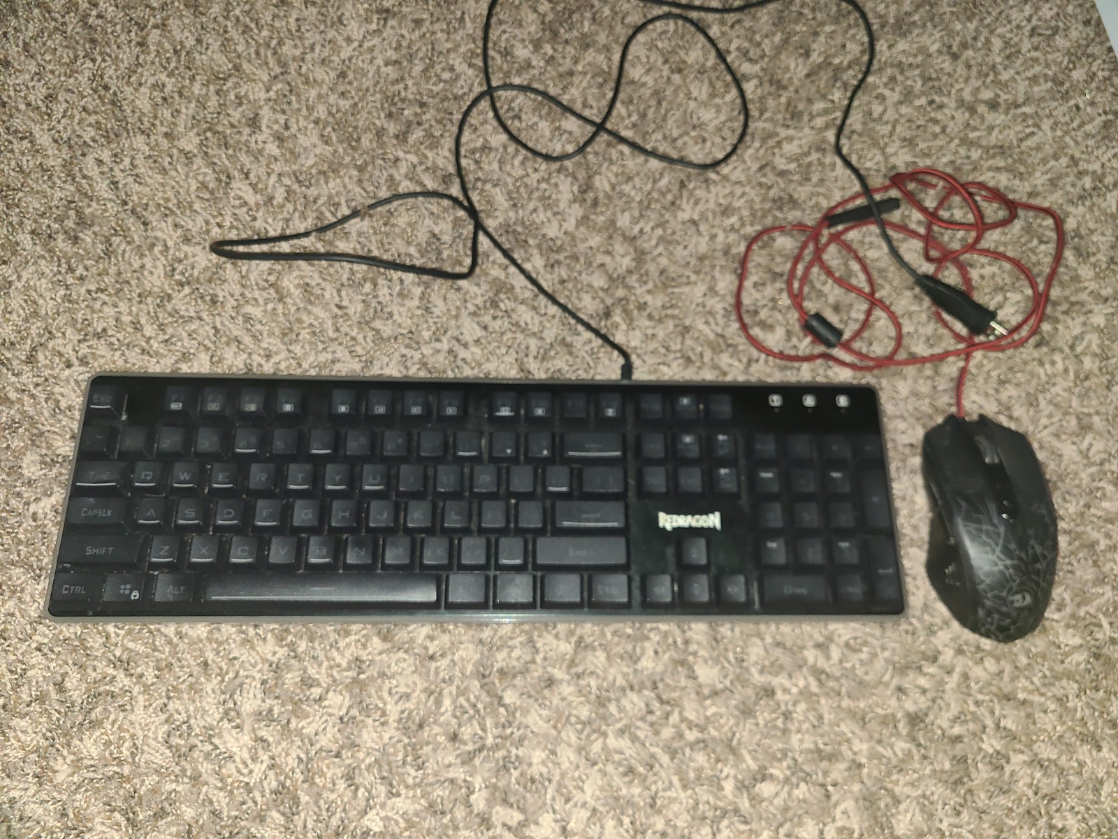 Red Dragon Wired Gaming Keyboard & Mouse Model S107 RGB Backlit USB Black