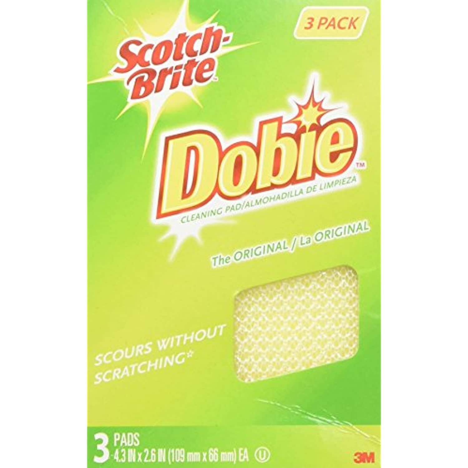 3M Scotch-Brite Dobie All-Purpose Pads, 3-Count (Pack of 2) - FBA_7232F