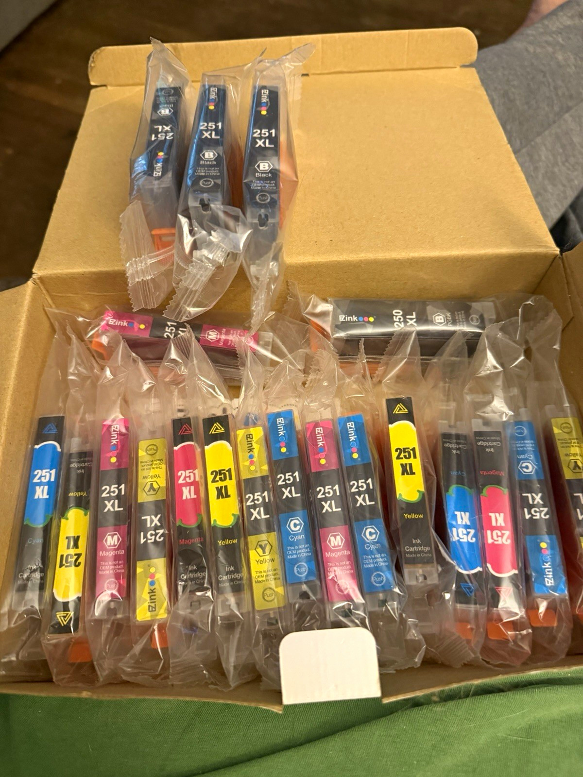 eZink Compatible 250XL 251XL Ink Cartridges BK/C/M/Y For Canon MG MX Printers