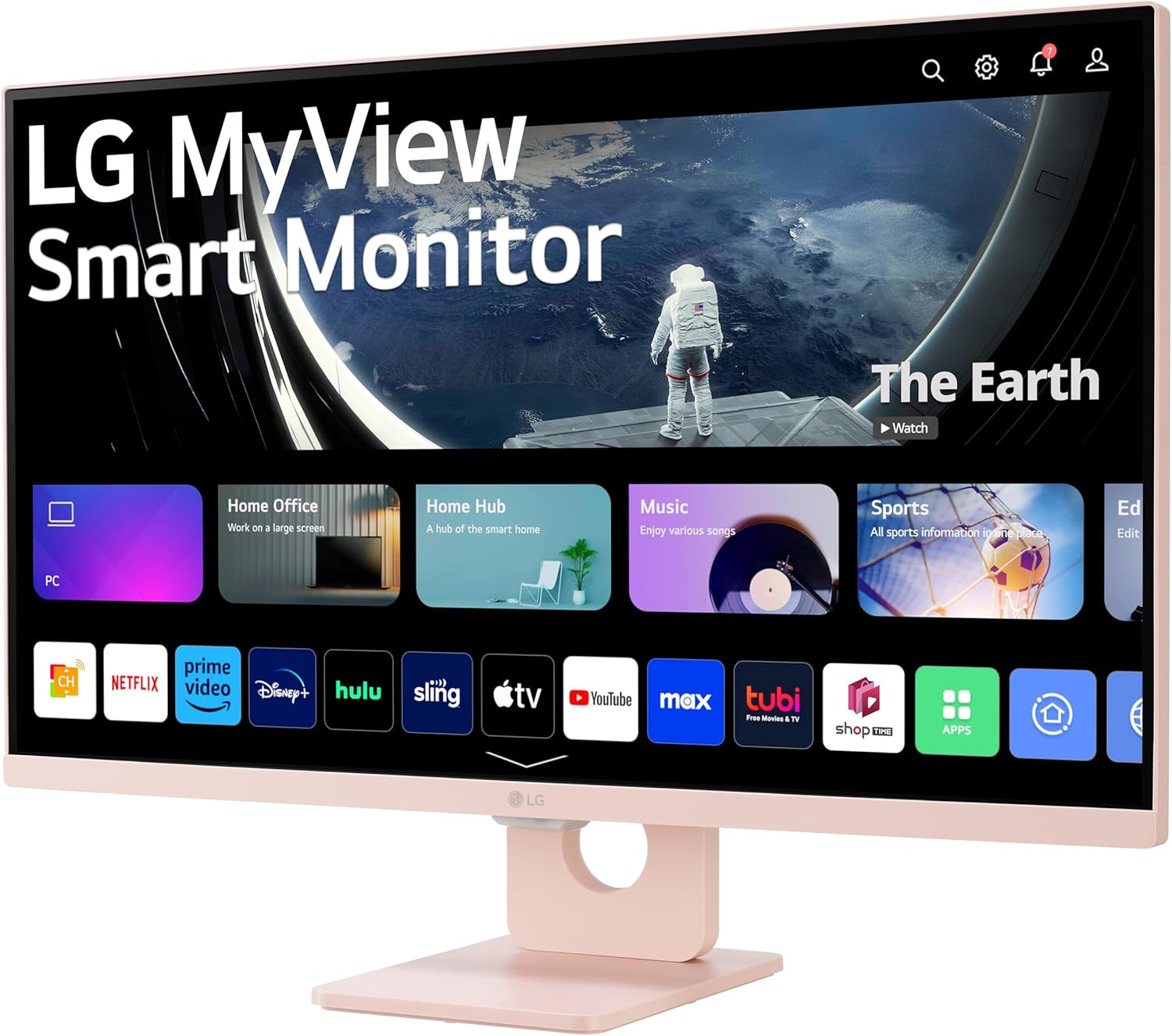 LG 27SR50F-P MyView Smart Monitor 27-Inch FHD (1920x1080) IPS Display, Pink