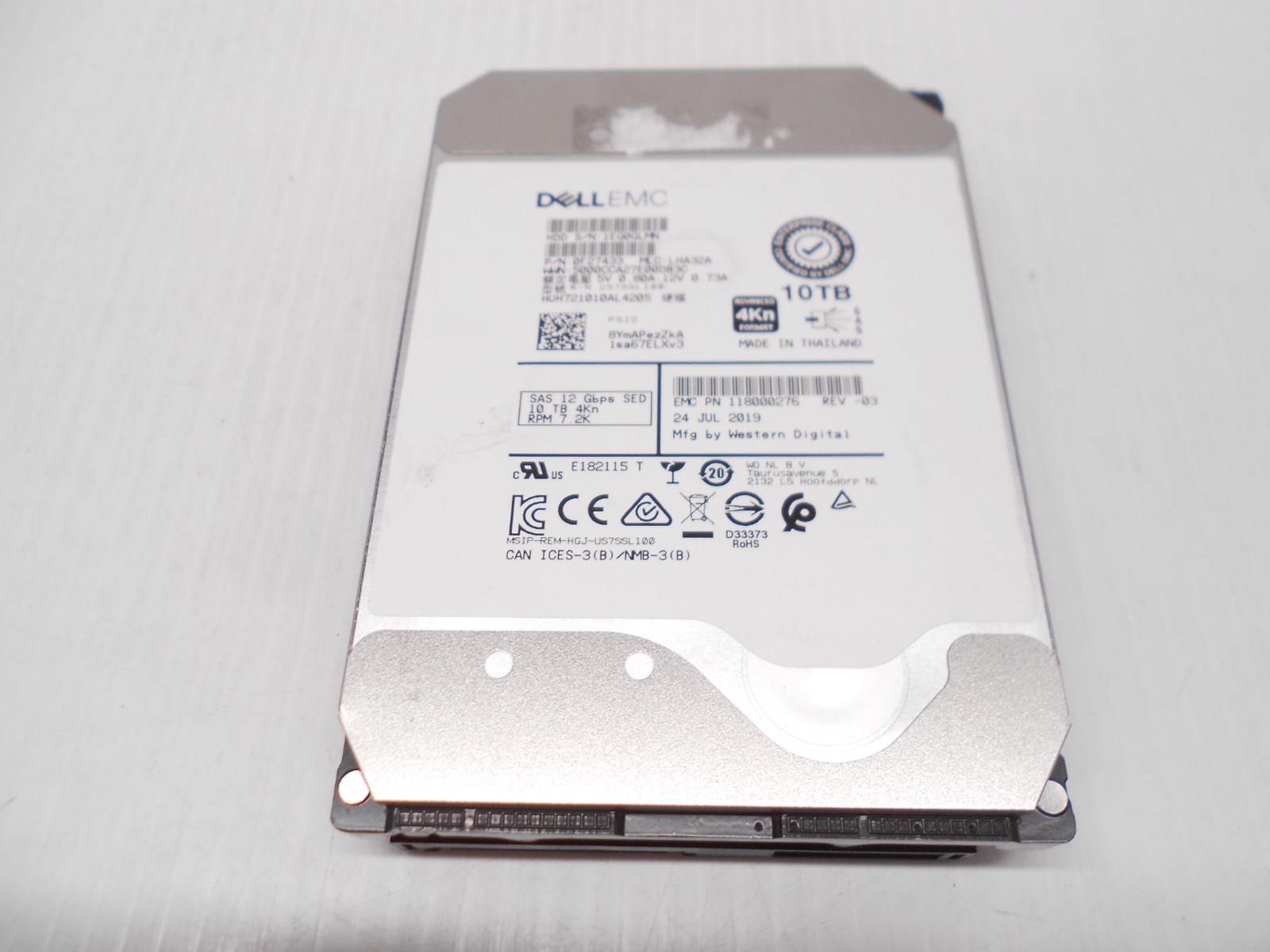 Dell EMC Isilon 005052142 10TB 7.2K 3.5" SAS SED Hard drive A2000 118000276 4Kn