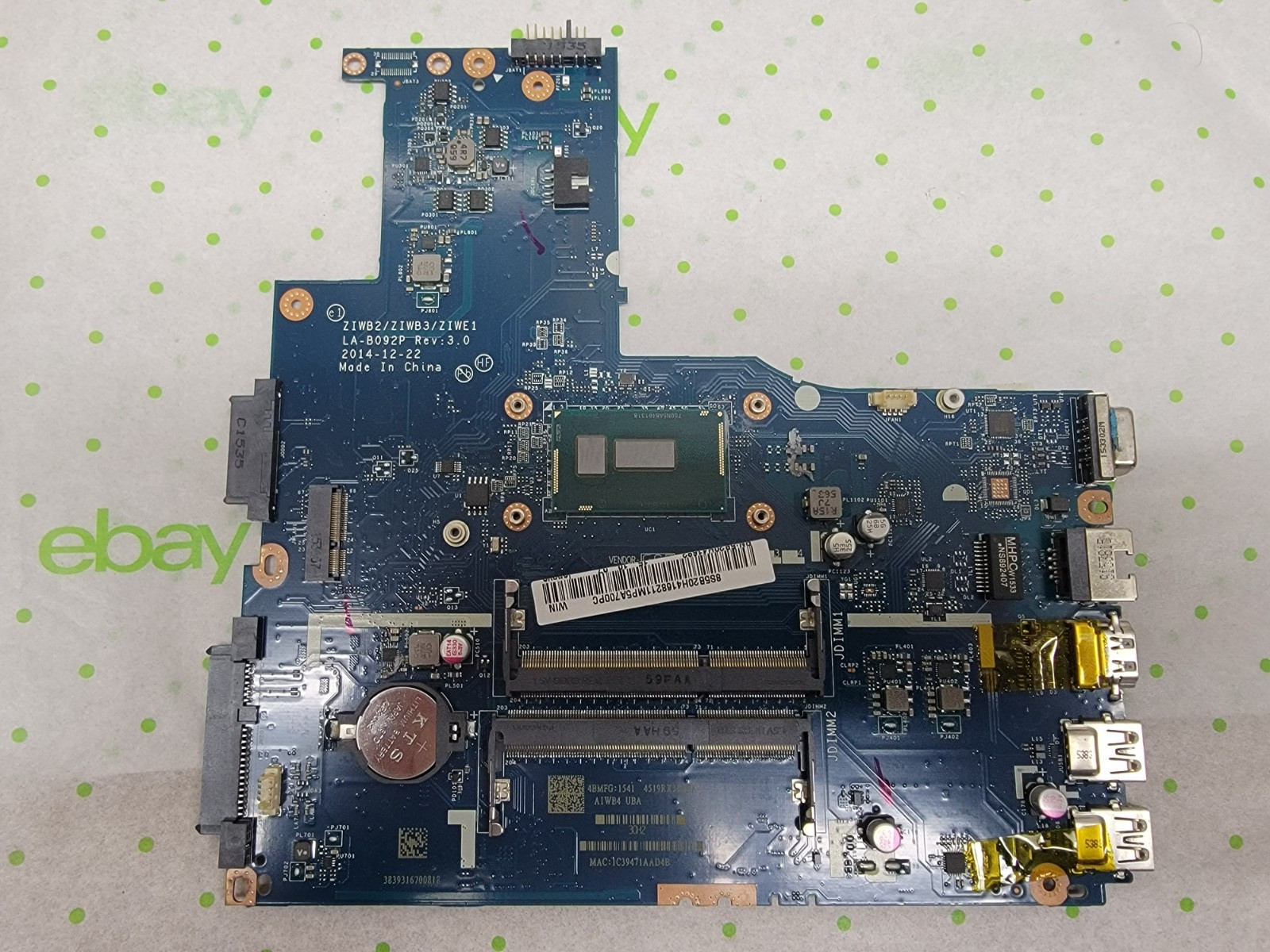 Lenovo IdeaPad B40 Motherboard i5-5200u CPU DDR3 LA-B092P ZIWB2/ZIWB3/ZIWE1