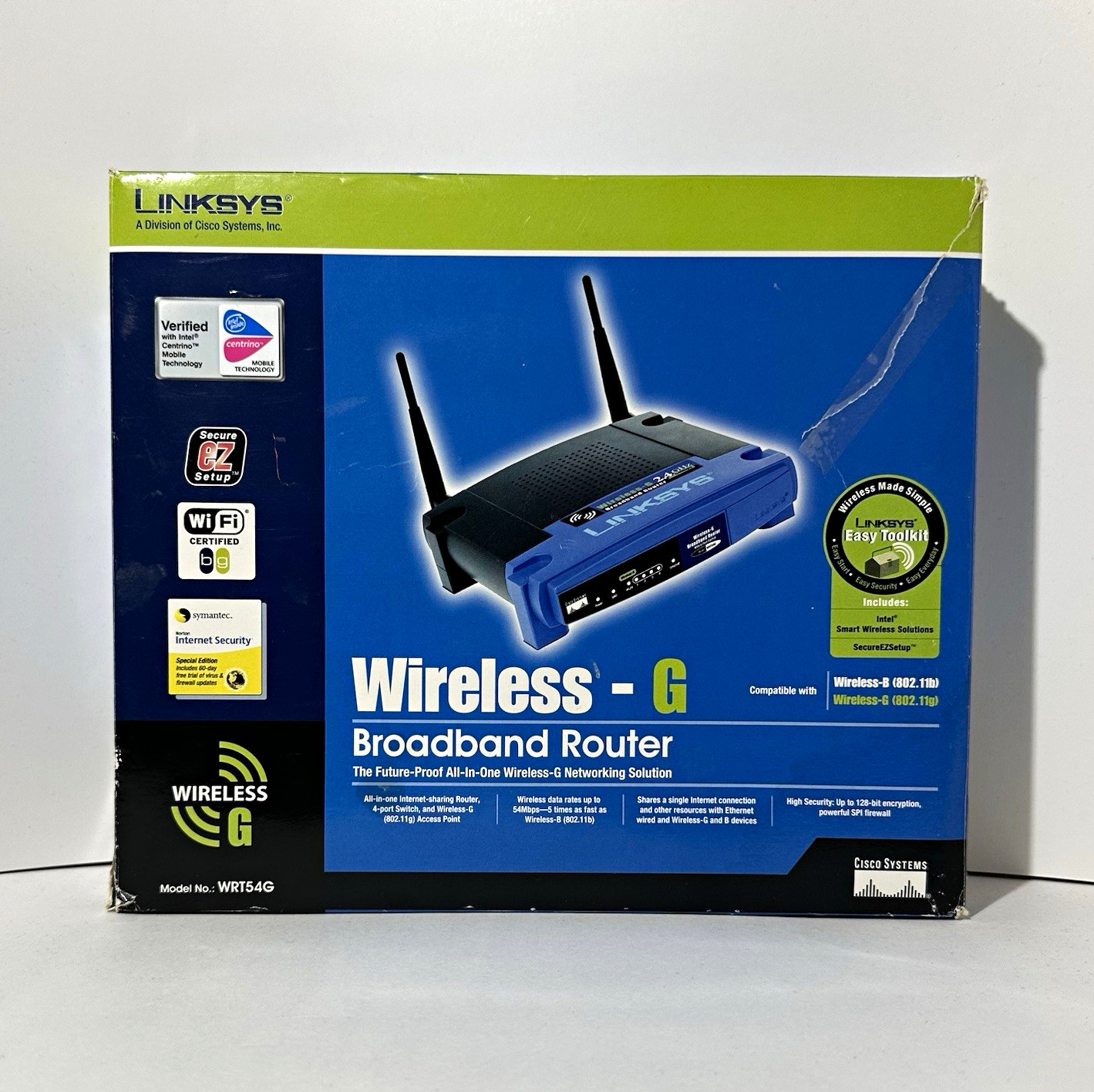 Linksys WRT54G Wireless-G Broadband Router 2.4GHz 54Mbps 4-Port w/ Original Box