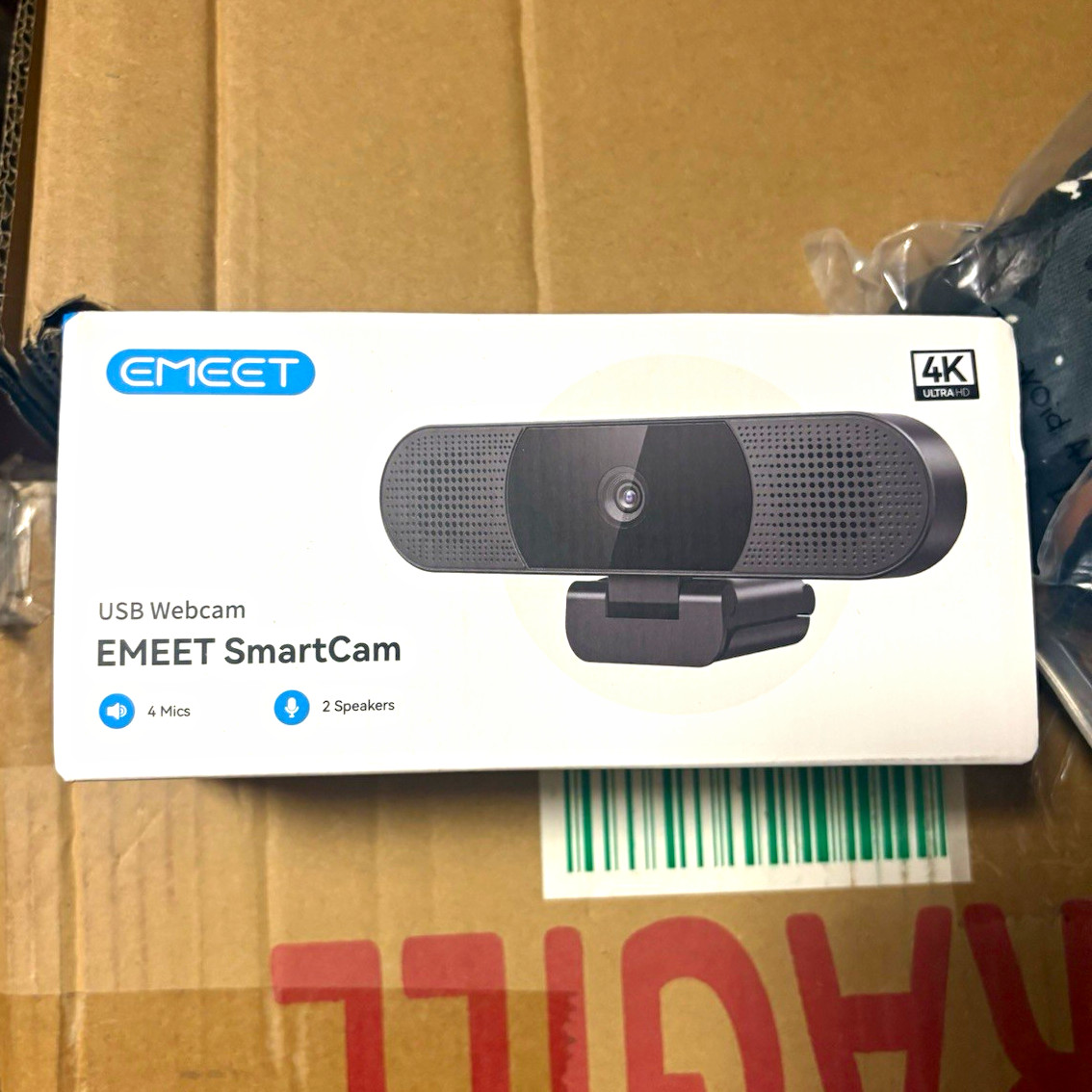 EMEET SmartCam C980 Pro 4K USB Webcam 2160p 30fps Built-In Mic/Speaker Black