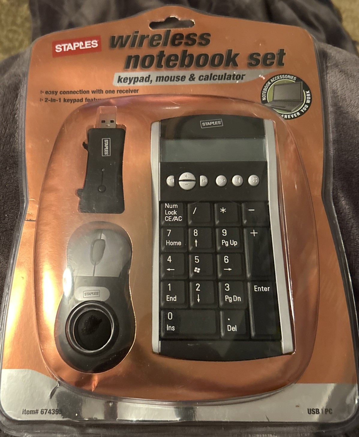 Staples Wireless Notebook Set Keypad,Mouse,Calculator Model#674395 Brand New