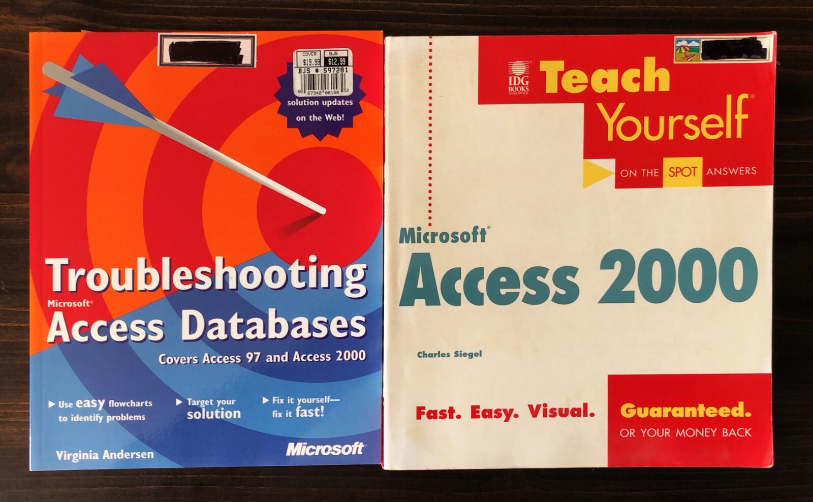 Book Lot of 2, Microsoft Access 2000, Troubleshooting Access Databases