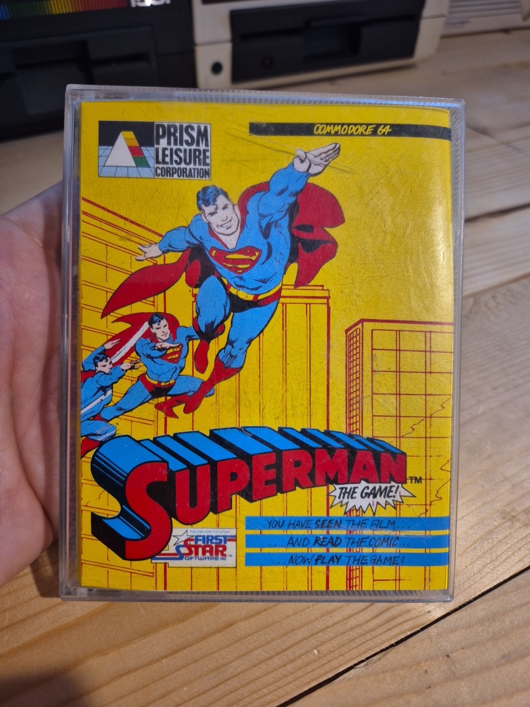 C64 : SUPERMAN THE GAME ORIGINAL GAME X COMMODORE 64 TAPE PRISM LEISURE 