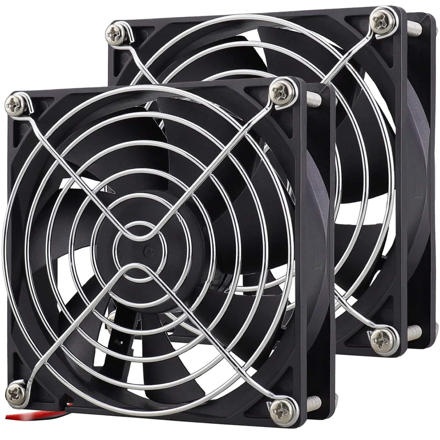 GDSTIME 92mm x 25mm 12V Dual Ball DC Brushless PC Cooling Fan 2-Pin, 2-Pack