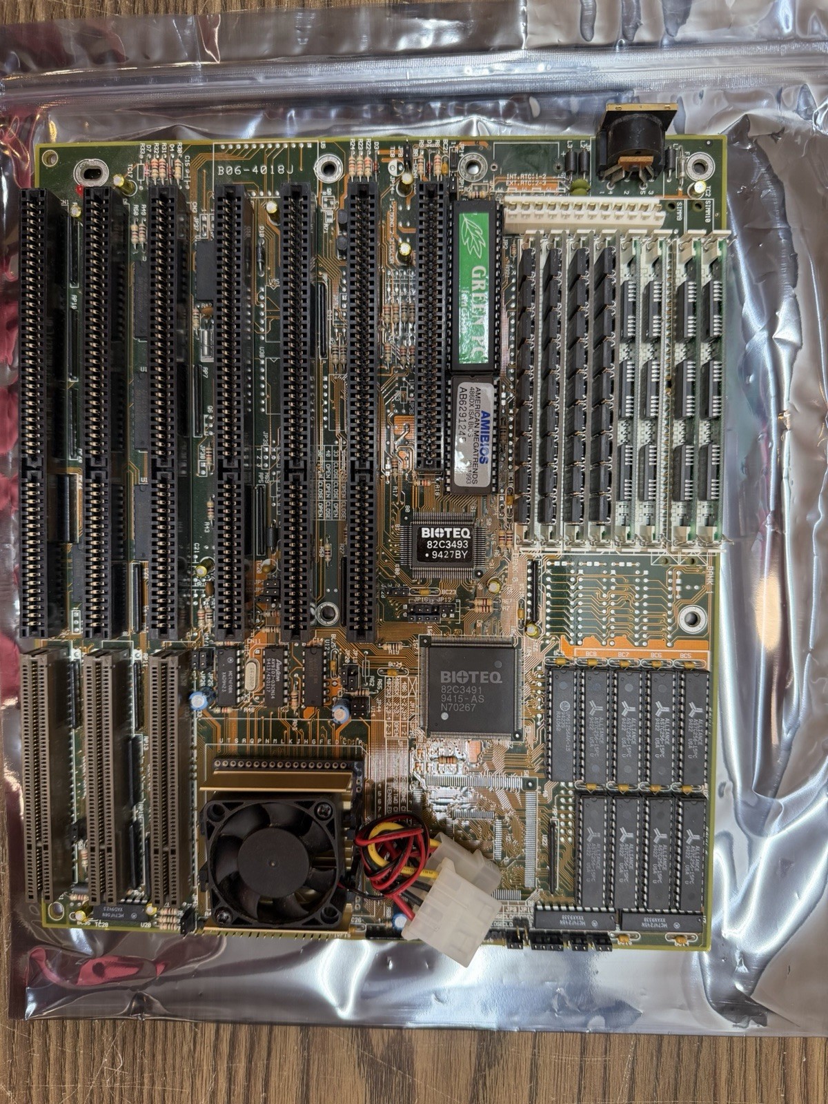VINTAGE BIOSTAR MB-1433 486 AT MOTHERBOARD WITH DX2-66 CPU 8MB RAM VLB NO BATT