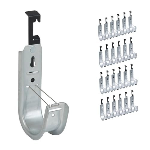 2-Inch Batwing J Hook Cable Management Retainer Clip, 25 Count Steel
