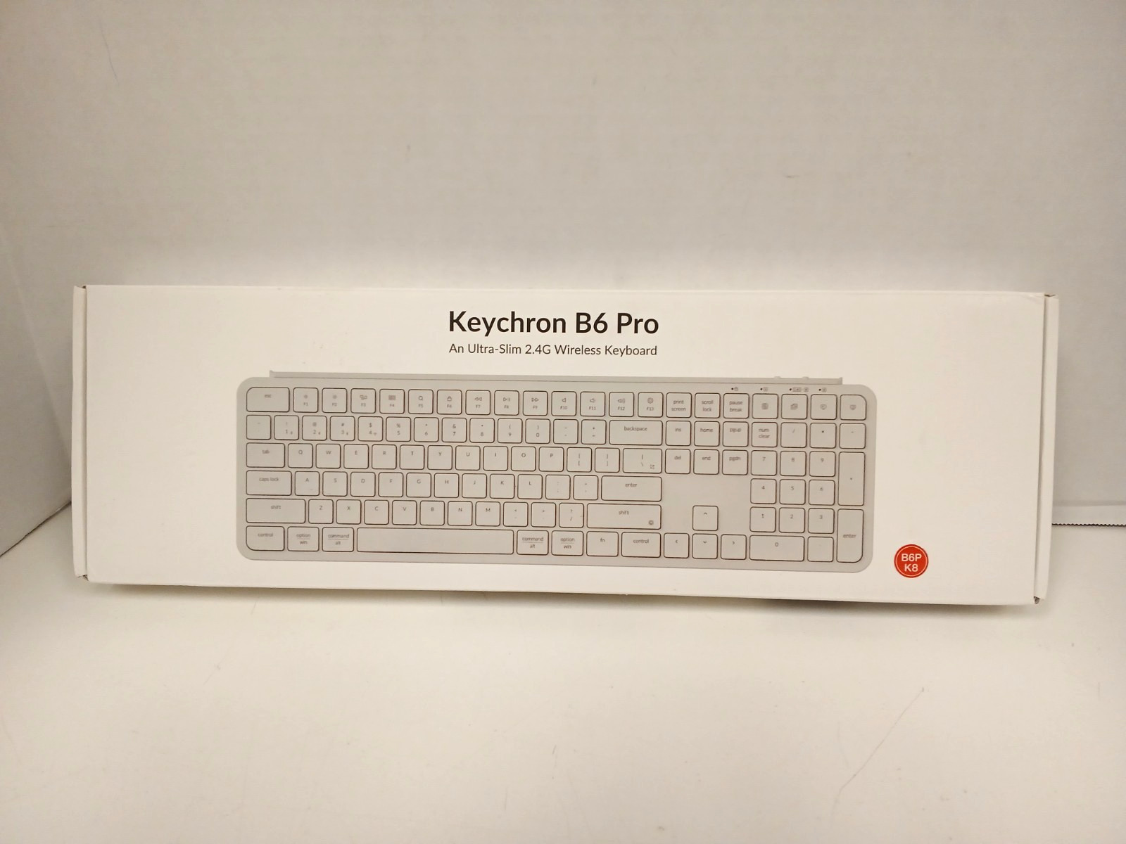 Keychron B6 Pro An Ultra-Slim 2.4G Wireless Keyboard, White