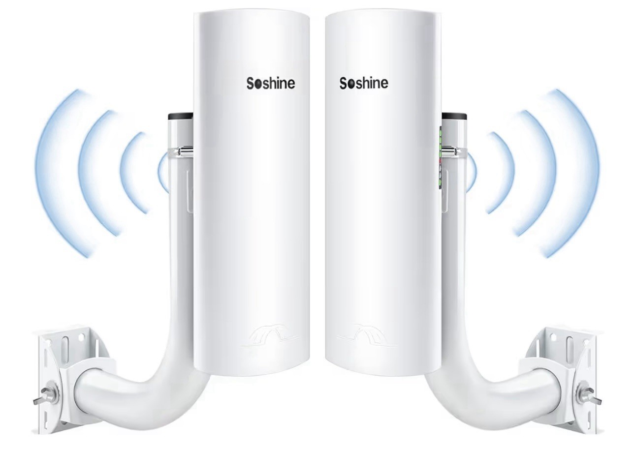 Soshine Wireless Bridge with Mounts 5.8G 300Mbps/Point to Point Wireless Bridge