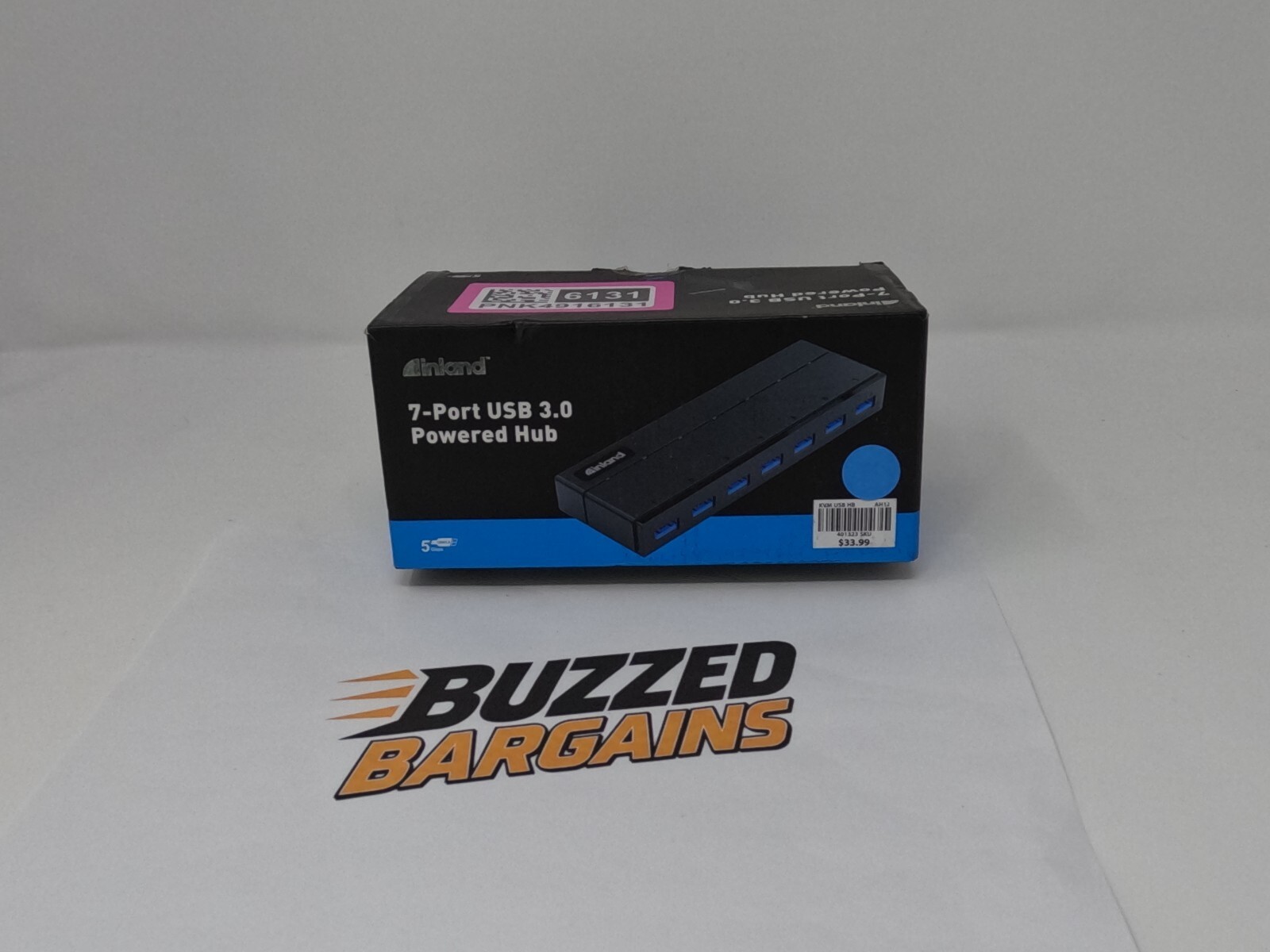 INLAND 7-Port USB 3.0 Powered Hub Black