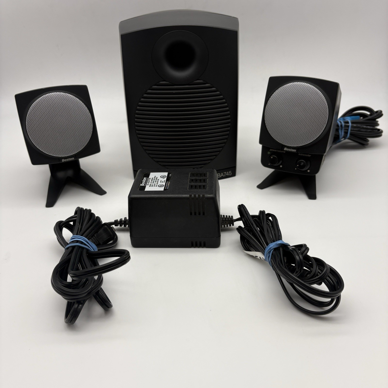 Boston Acoustics BA745 Powered 3-Piece Computer Speaker System Tested Works