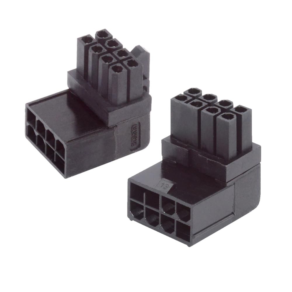 2pcs/lot ATX 8P Male to Female 90 Degree Up Down Angled Power Header Adapter ...