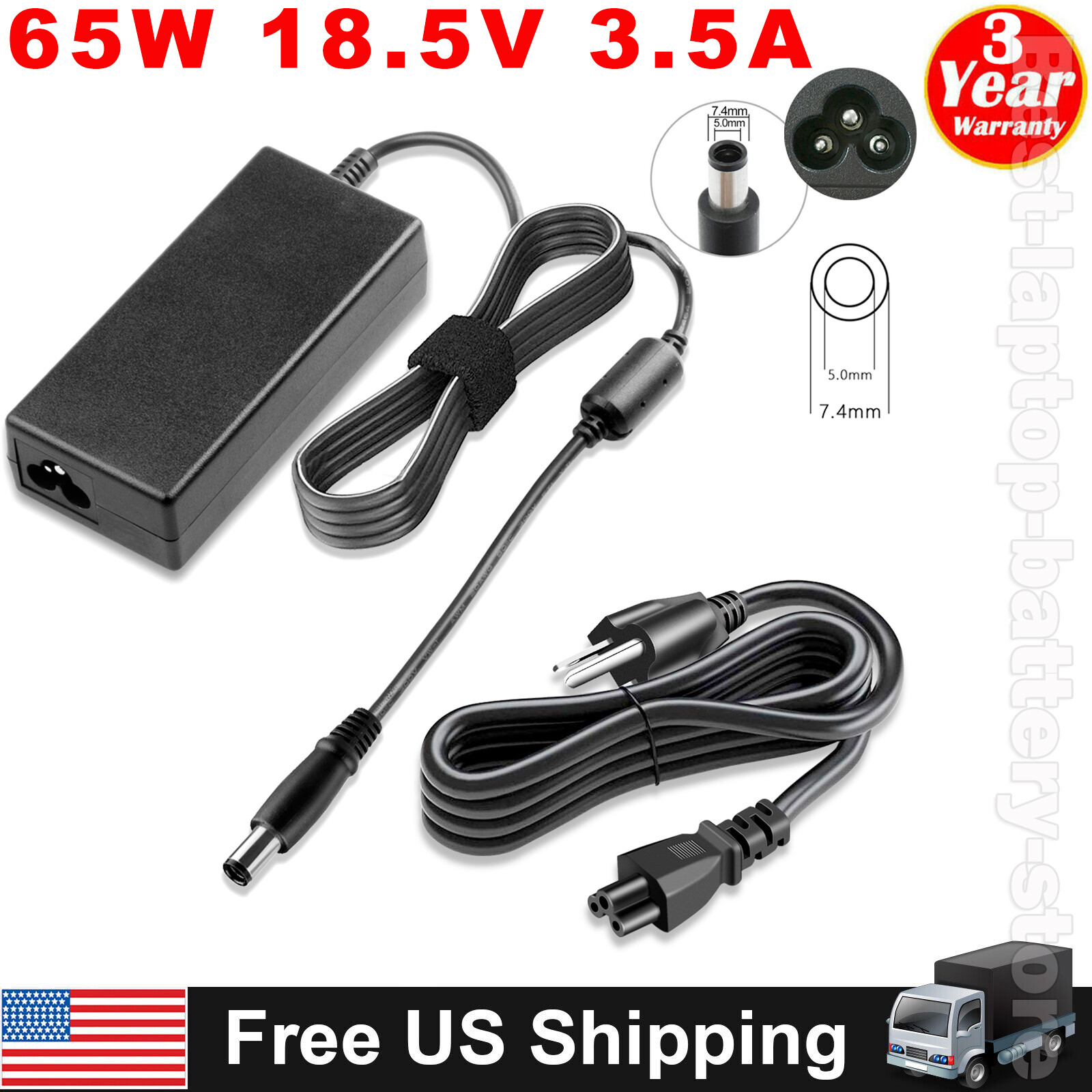 Laptop Charger For HP G62 584037-001 Adapter 18.5V 3.5A 65W