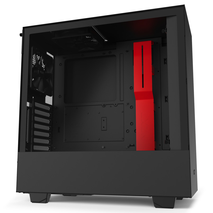 NZXT H510i Matte Black-Red Computer Case Mid Tower ATX PWM Fans CA-H510I-BR