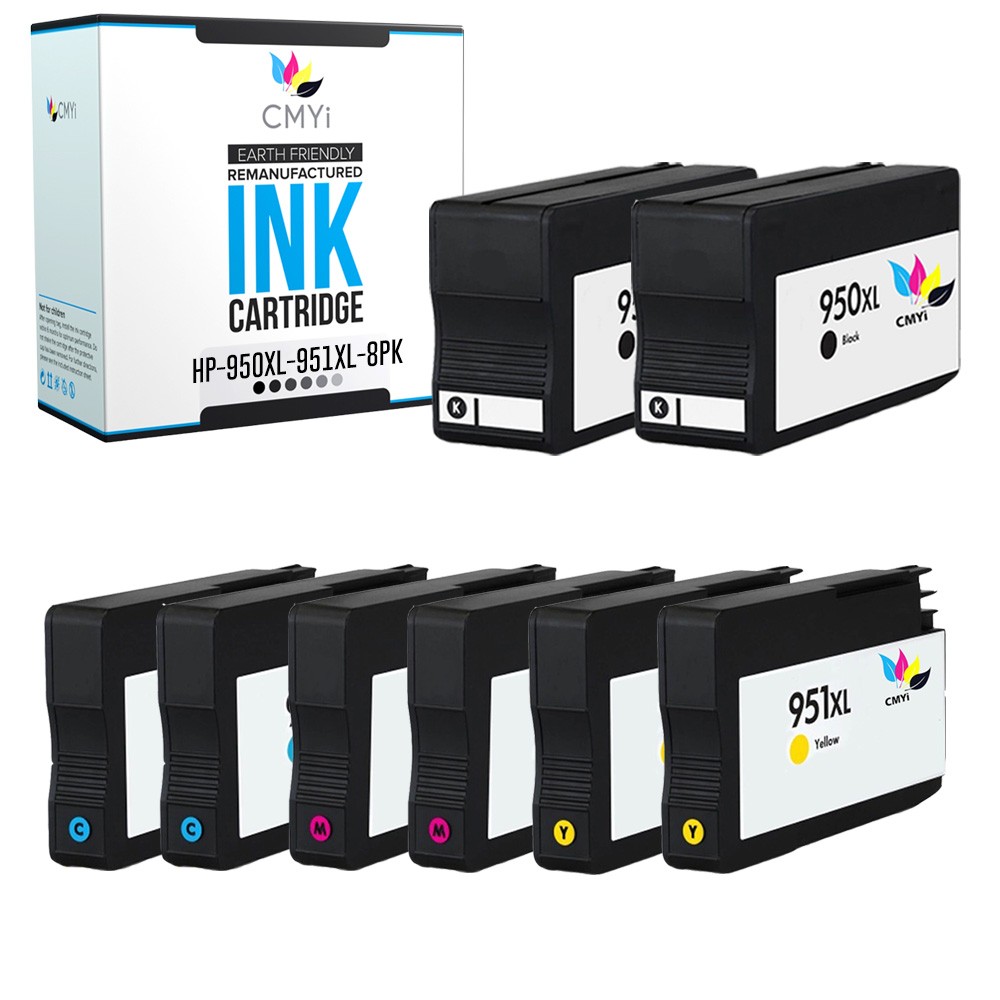 CMYi 8PK Compatible 950XL 951XL Combo Pack Ink for HP OfficeJet 8616 8620 8625