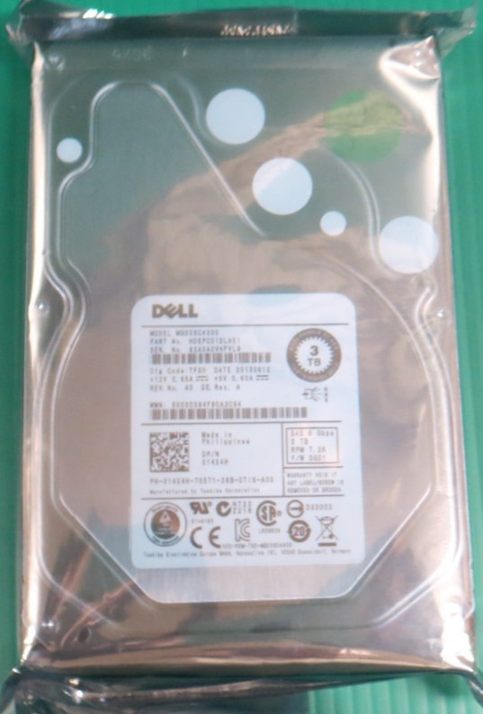 Dell 3TB / 64MB / SAS 7.2K /3.5" HDD/ MG03SCA300 / HDEPC01DLA51 / 014X4H/ REFURB