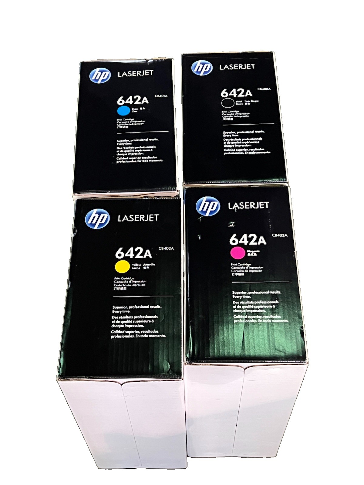 NEW GENUINE HP SET Of 4 642A TONER CARTRIDGES CB400A CB401A CB402A CB403A